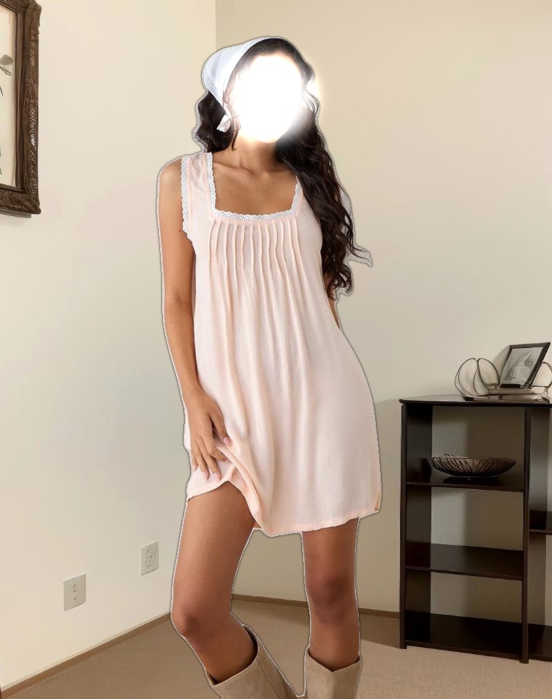 Musta Sleeveless Mini Dress in Scallop Shell