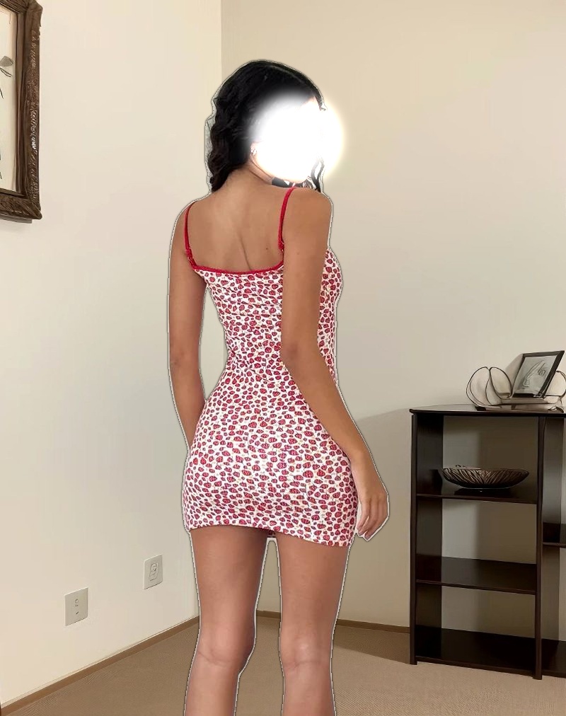 Gracias Mini Dress in Strawberry 2023 Print