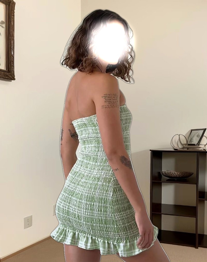 Takiyo Mini Dress in Table Cloth Neo Mint