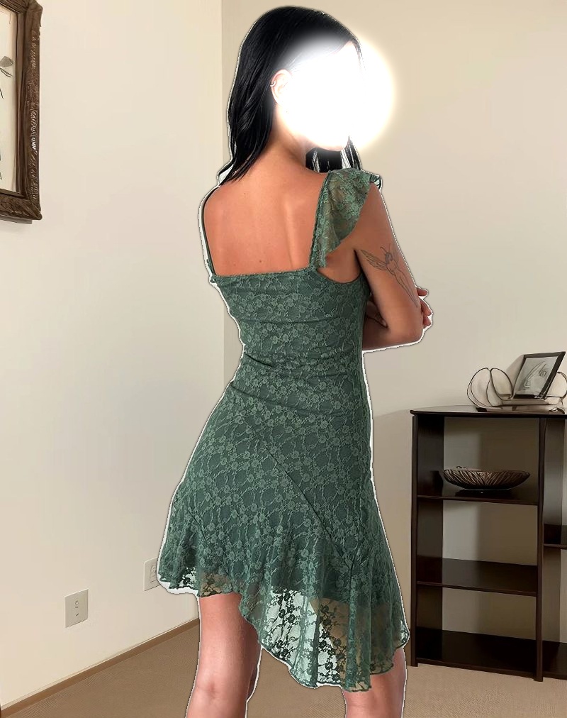 Jati Mini Dress in Sage Canina Rose Lace