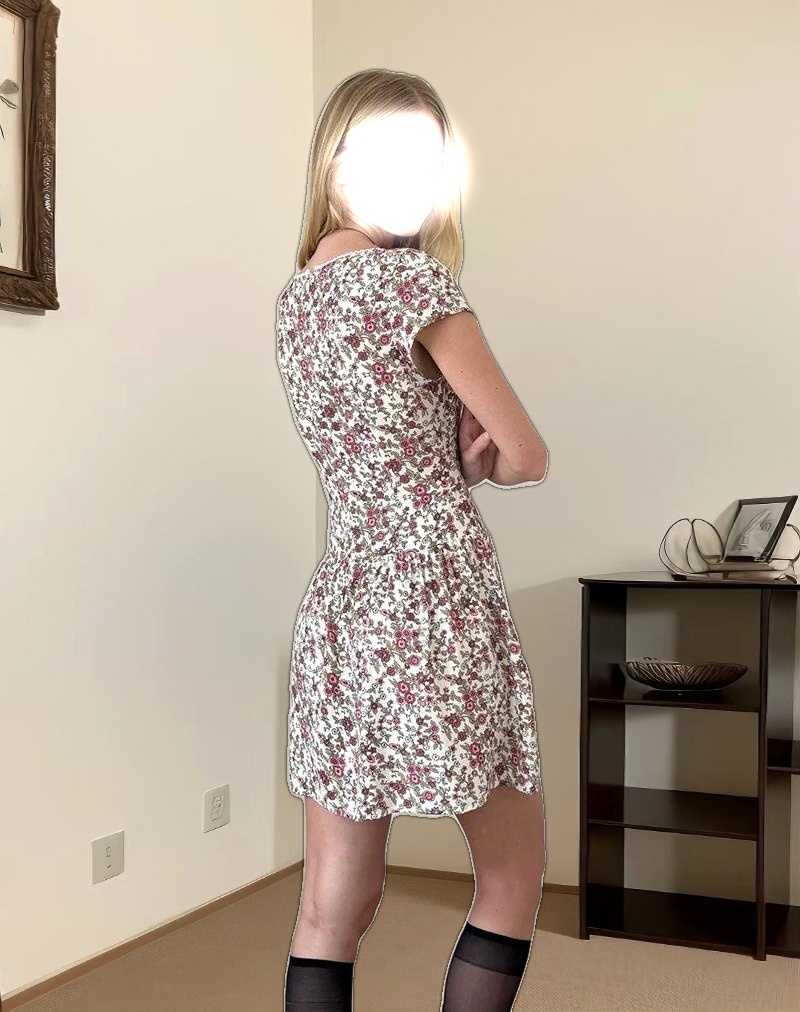 Tipani Mini Dress in Vintage Bloom Ivory