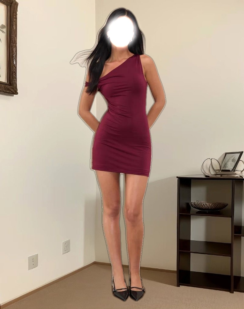 Leona Twist Mini Dress in Wine Red