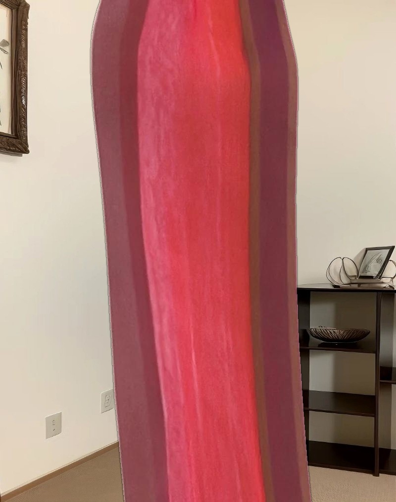 Veloria Halterneck Mini Dress in Pink Sheer Chiffon Painted Stripe