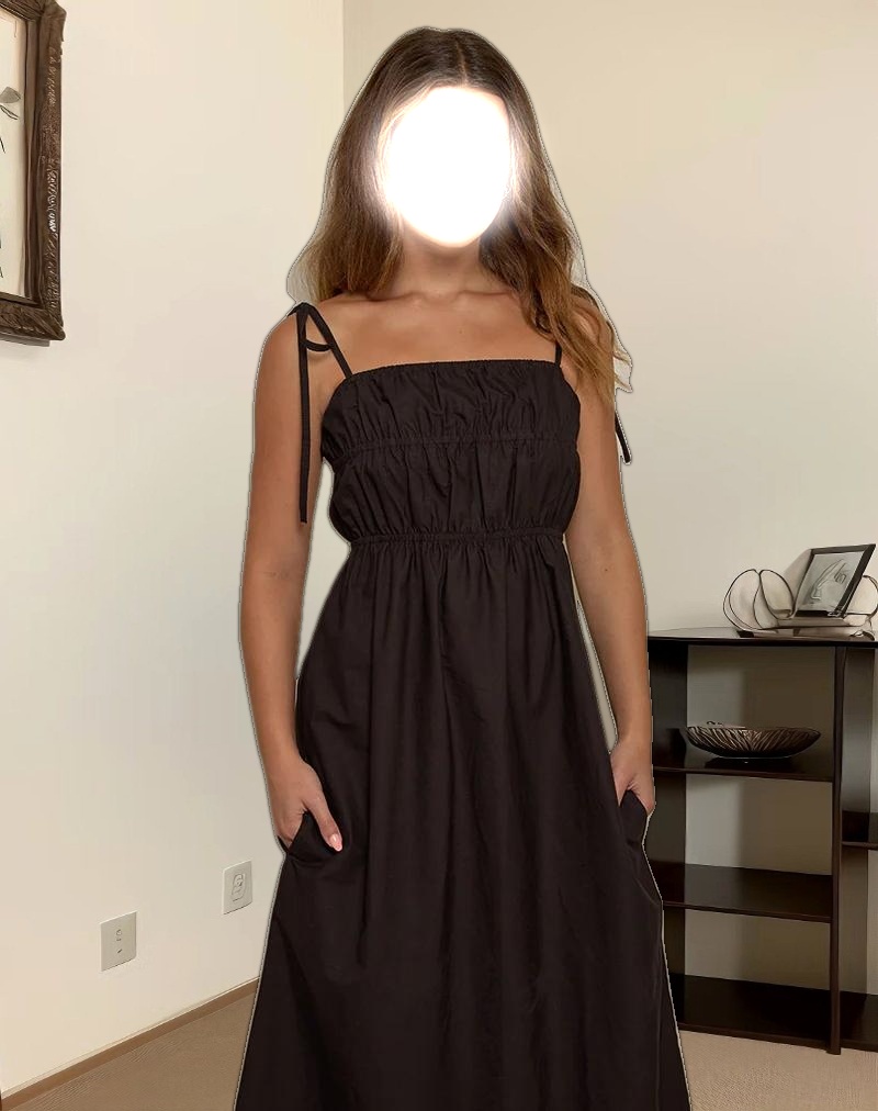 Haruko Midi Dress in Bitter Chocolate