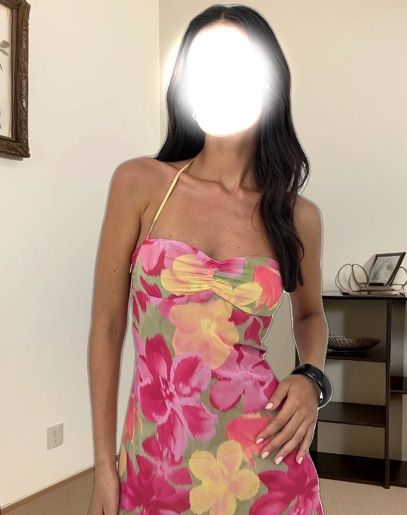 Fasha Maxi Dress in Bold Multi Colour Floral