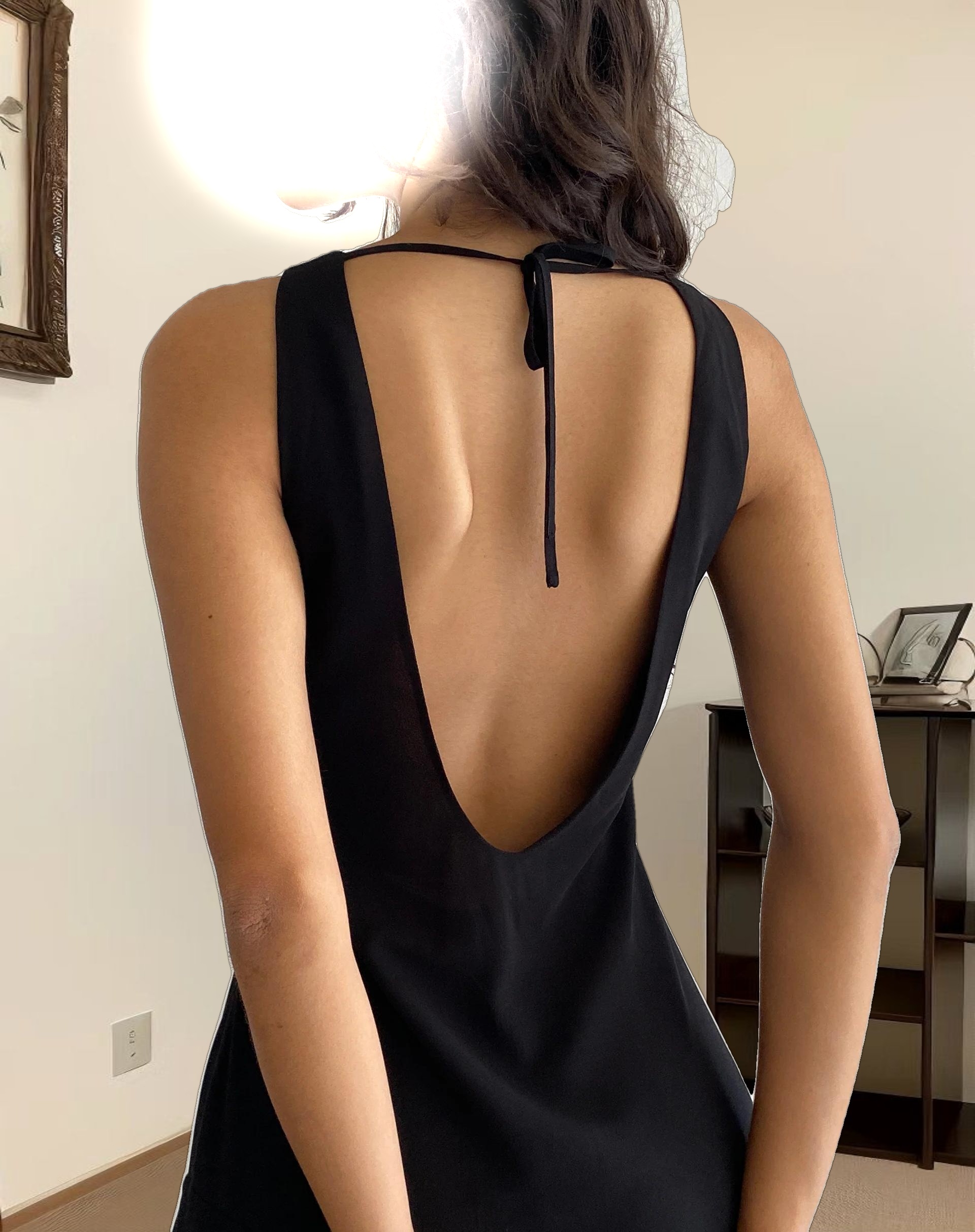 Otna Ruffle Detail Chiffon Maxi Dress in Black