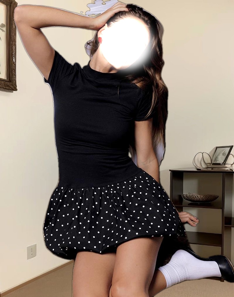 Sherida Bubble Mini Dress in Black Basic Polka