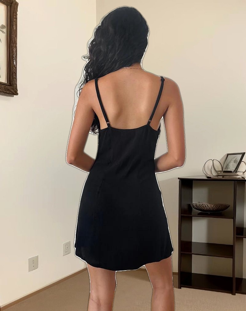 Samiya Mini Dress in Crinkle Black