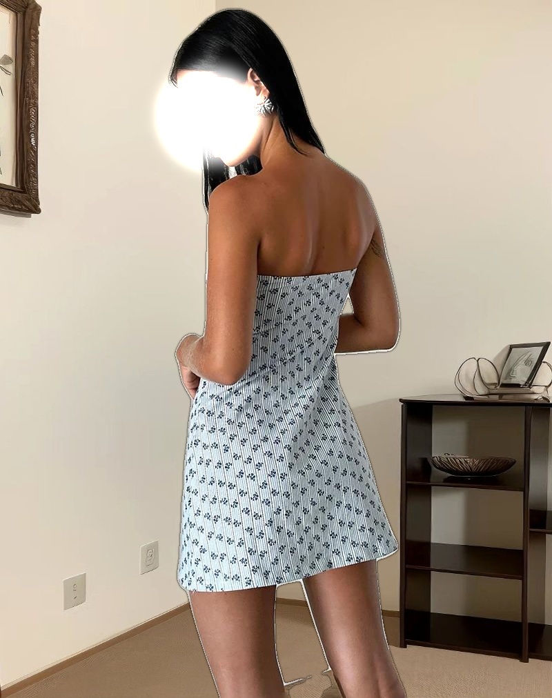 Javaya Bandeau Mini Dress in Floral Stripe