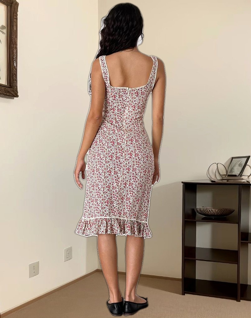 Bila Midi Dress in Pretty Ditsy