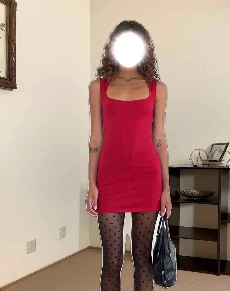 Jinsuen Bodycon Mini Dress in Adrenaline Red