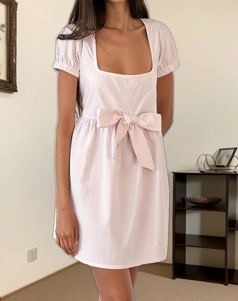 Leshiana Mini Dress in Poplin Light Pink