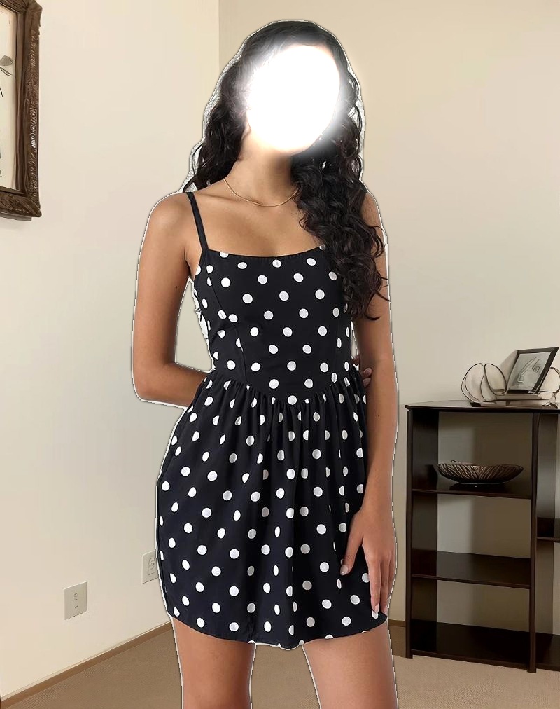 Ramana Mini Dress in 80s Polka Black
