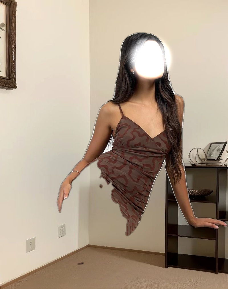 Kalana Maxi Dress in Brown Swirl Flock