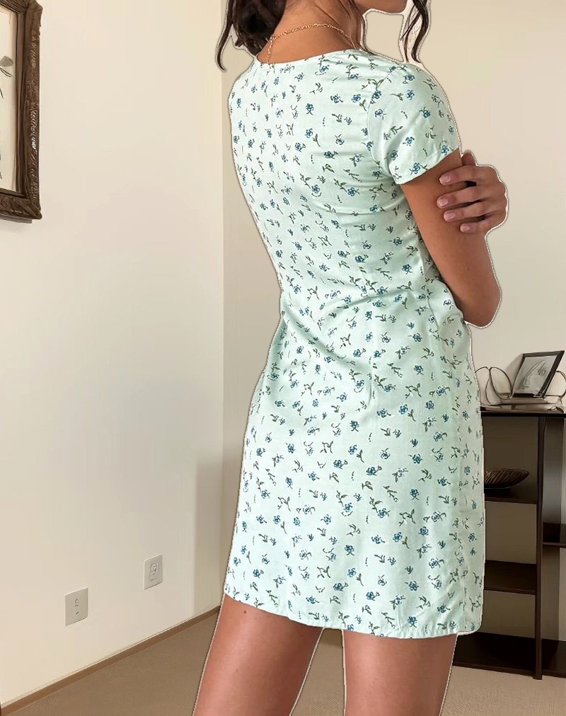 Omoni Dress In Pretty Petal Green