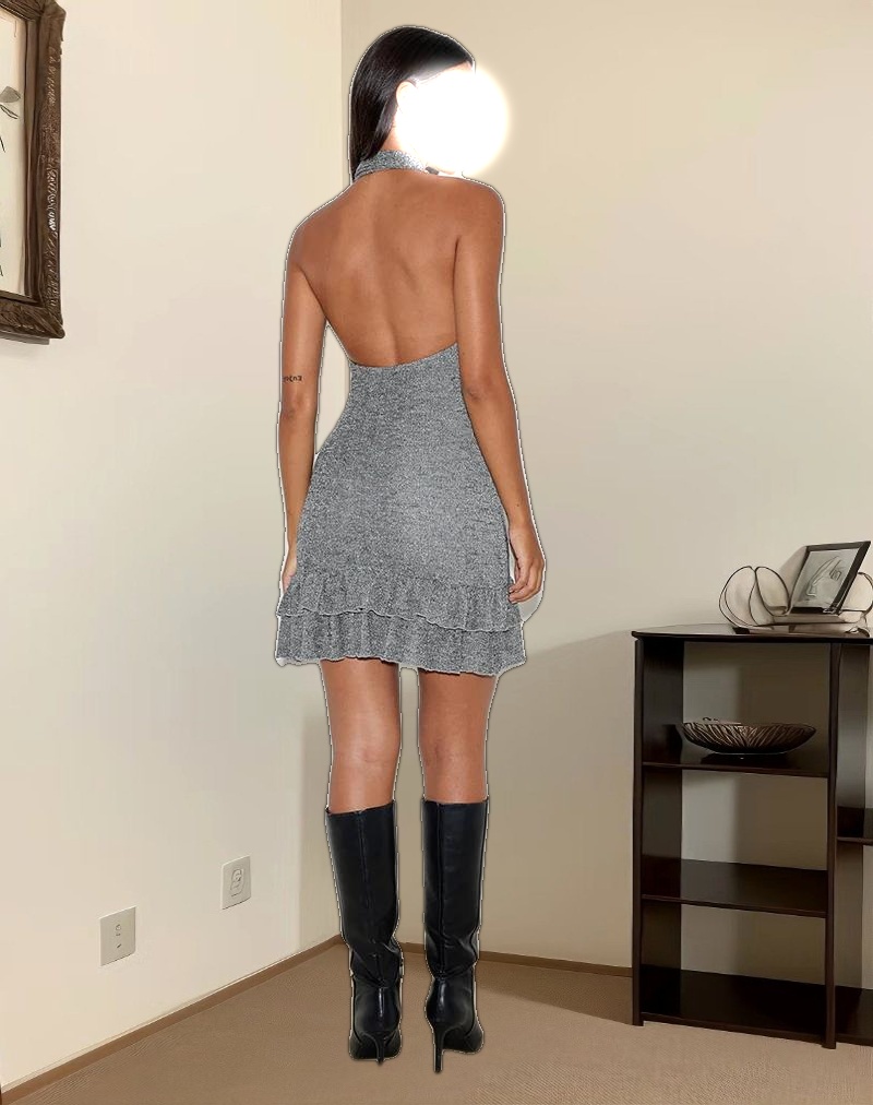 Blio Mini Dress in Grey Shimmer