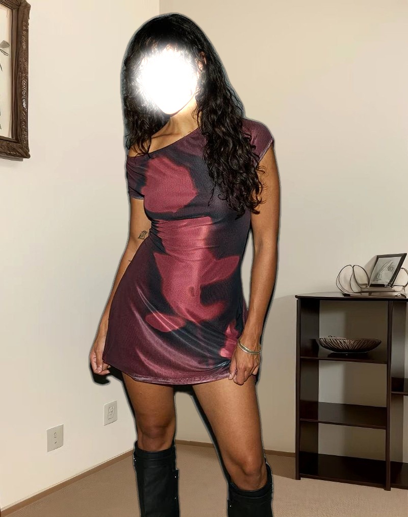 Sayu Mini Dress in Digi Flower Red