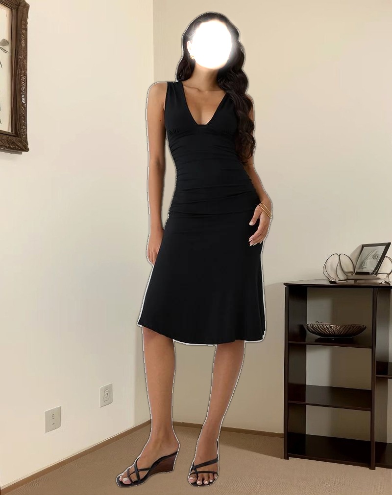 Laluma Midi Dress in Black