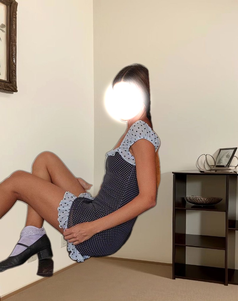 Sevda Mini Dress in Blue Black Basic Polka