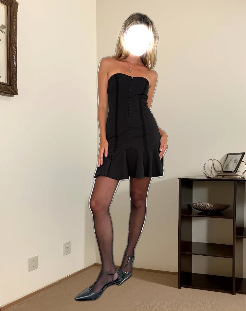 Snana Mini Dress in Tailoring Black