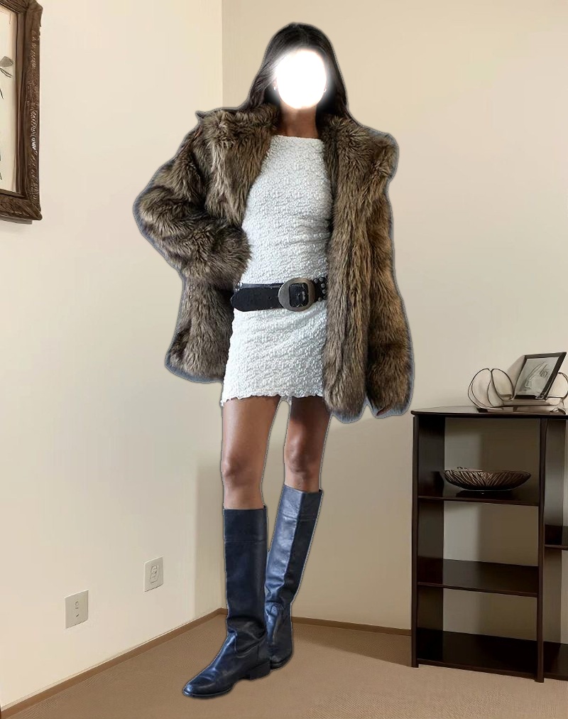 Sevila Long Sleeve Dress in Bubble Lace Ivory