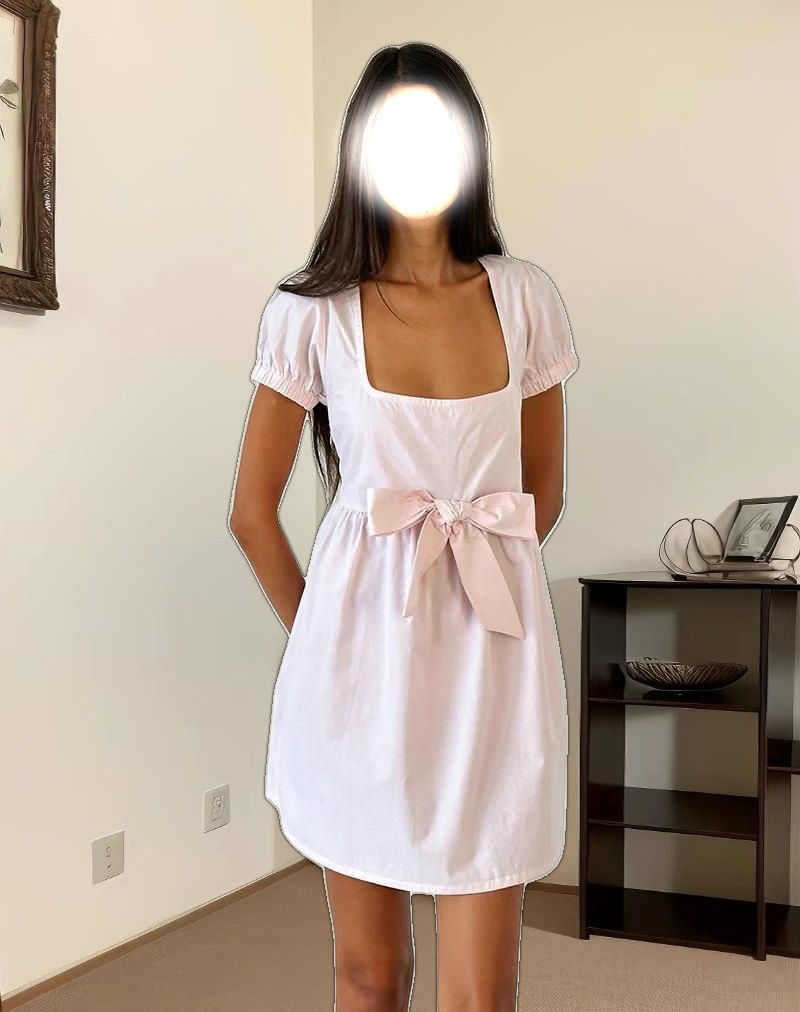 Leshiana Mini Dress in Poplin Light Pink