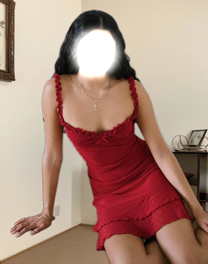 Bestari Mini Dress in Basic Polka Cherry