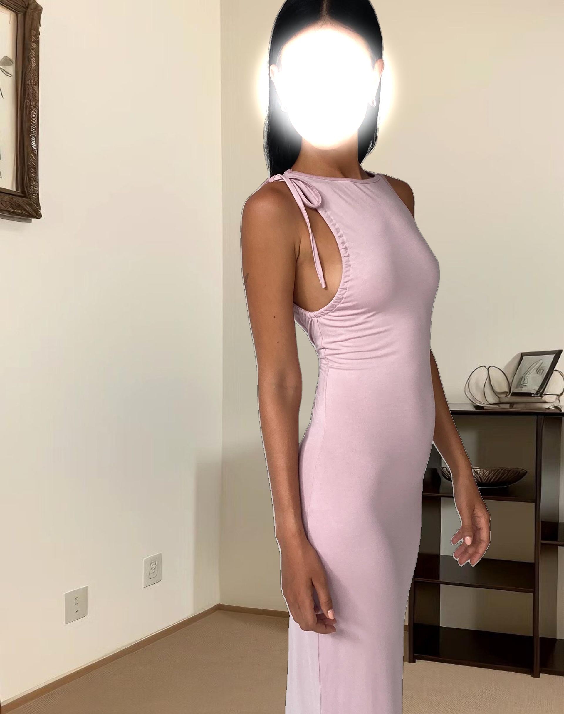 Elinor Maxi Dress in Slinky Baby Pink