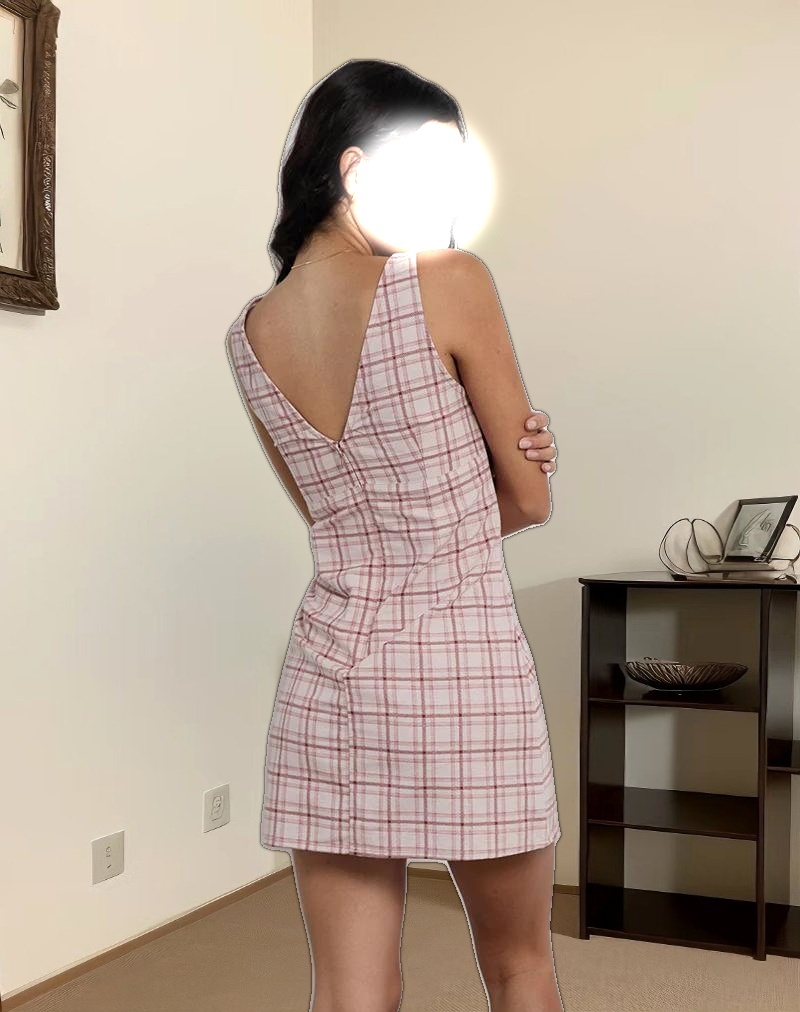 Asatari Mini Dress in Basic Tartan Pink