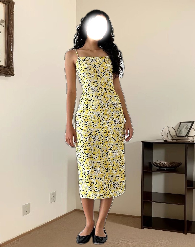 Nosita Midi Dress in Sunflower Pop Yellow