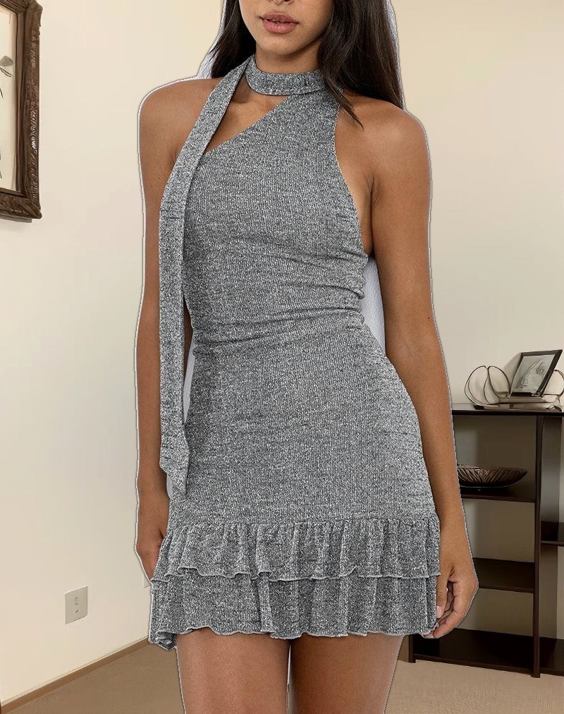 Blio Mini Dress in Grey Shimmer