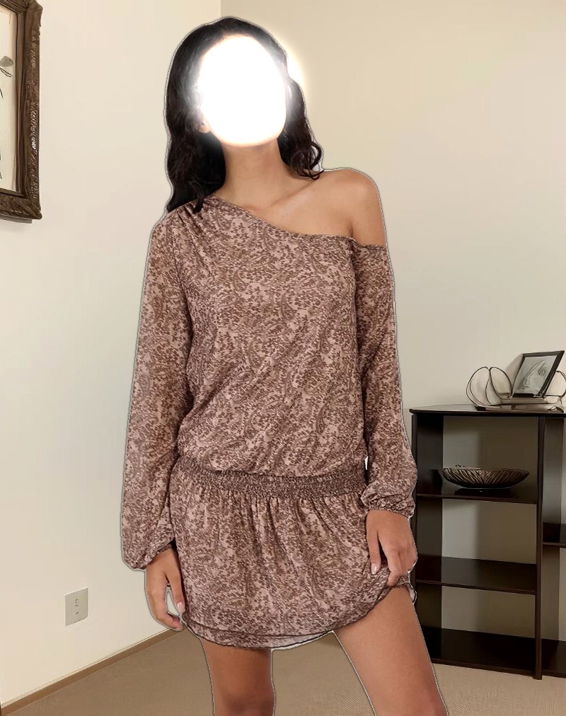 Papinka Dress in Mesh Vintage Paisley Pink