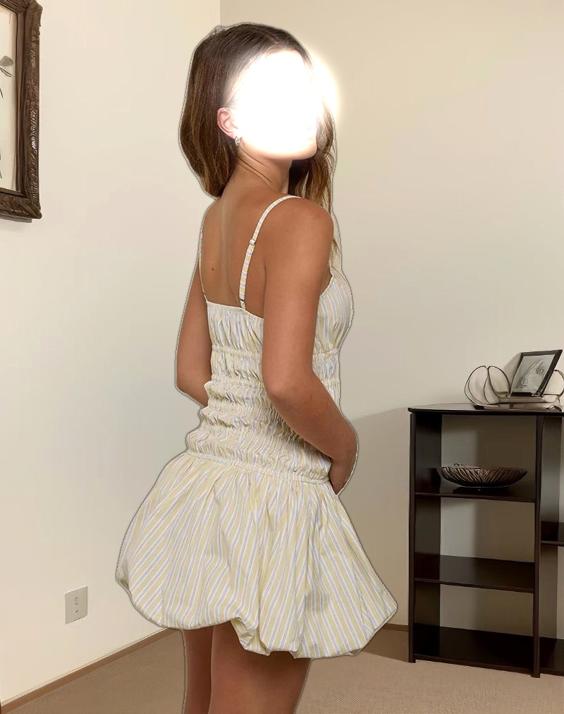 Rasmil Mini Dress in Candy Stripe Yellow