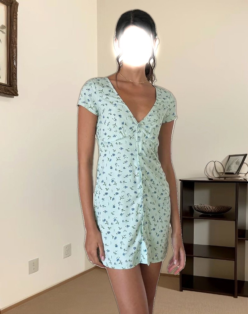 Omoni Dress In Pretty Petal Green