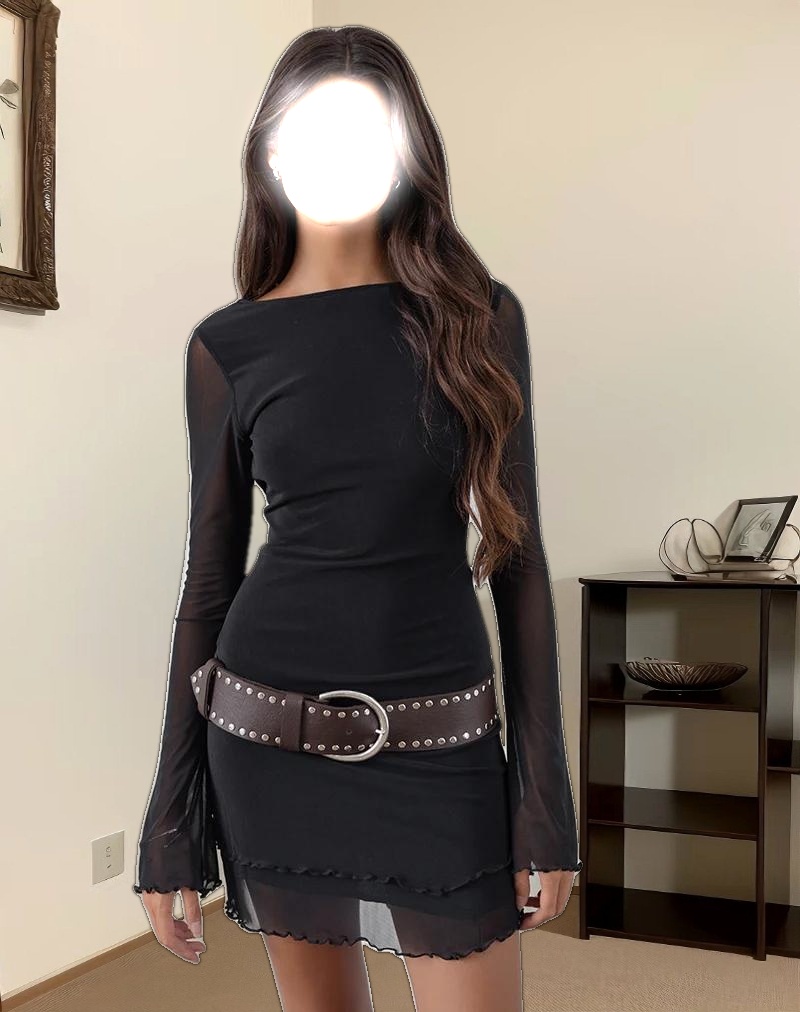 Dazn Backless Mini Dress in Black