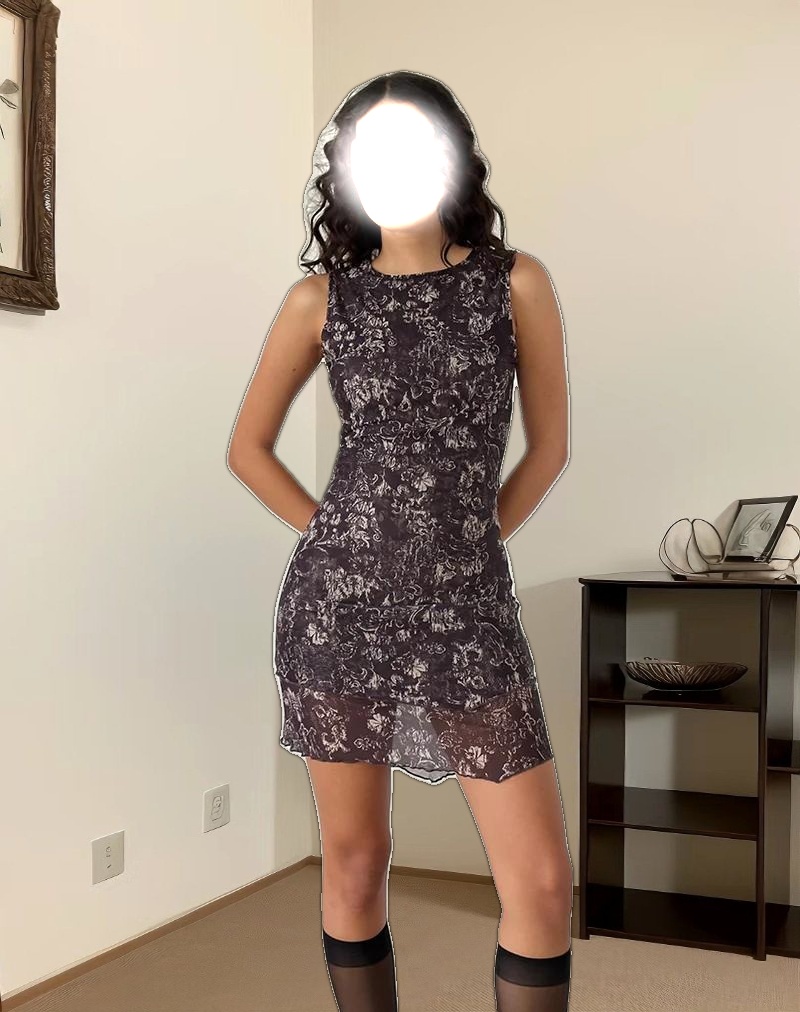 Renata Mini Dress Botanical Brown