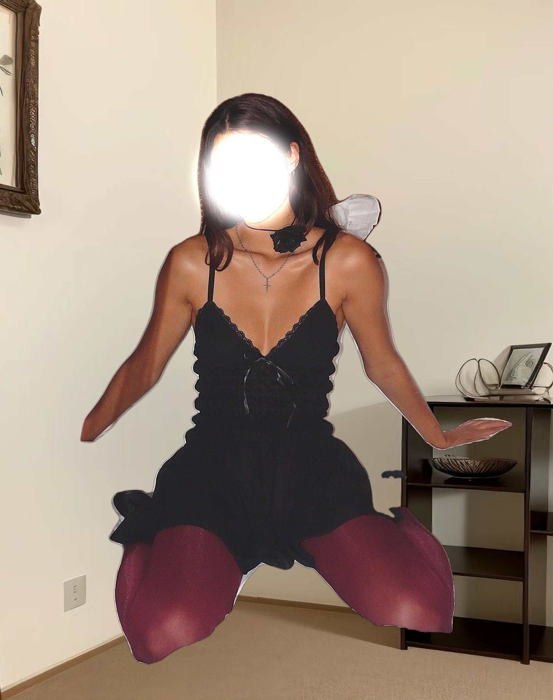 Axely Shirred Mini Dress in Chiffon Black