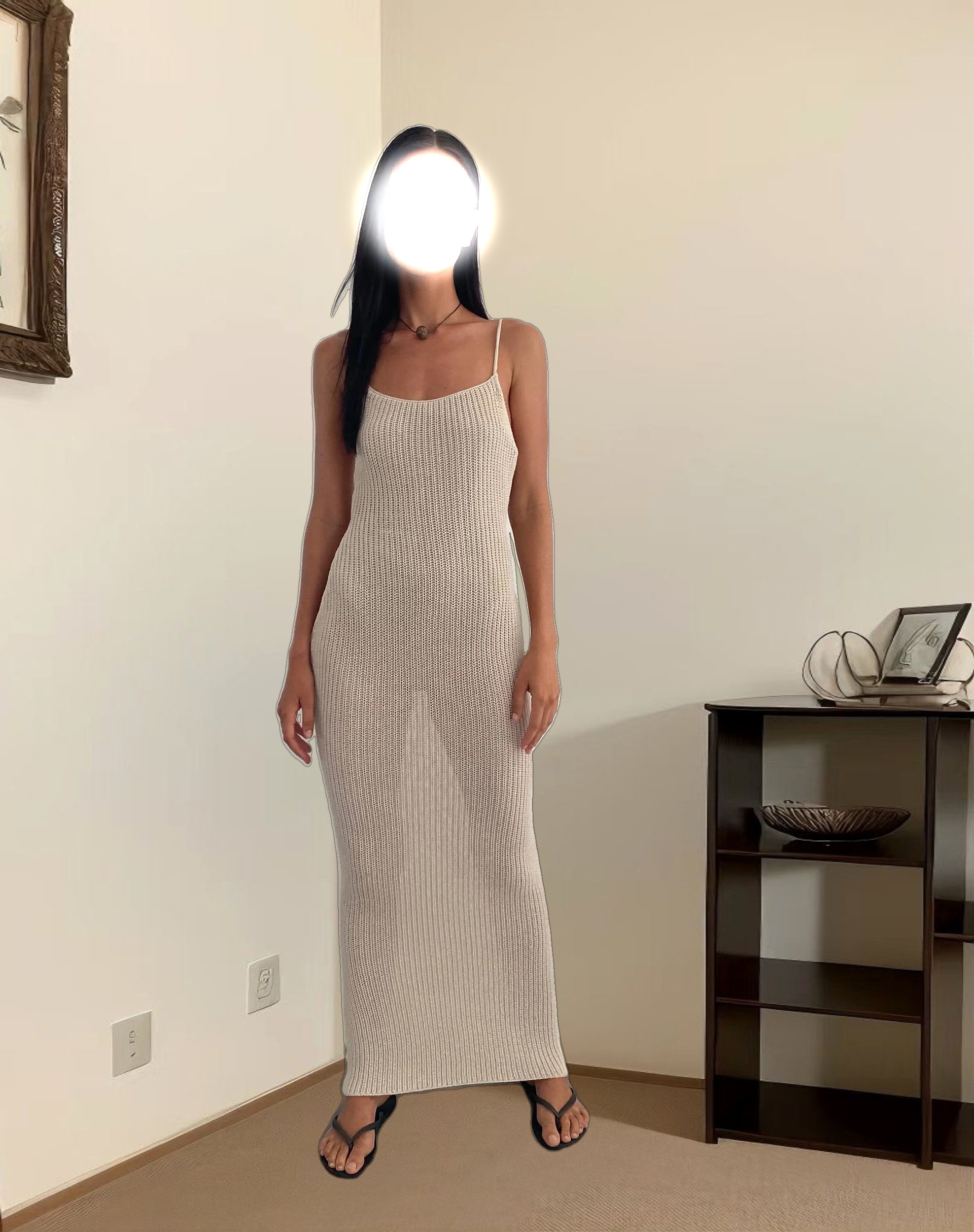 Norila Knitted Maxi Dress in Neutral