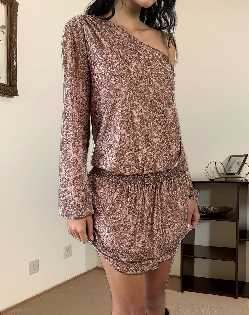 Papinka Dress in Mesh Vintage Paisley Pink