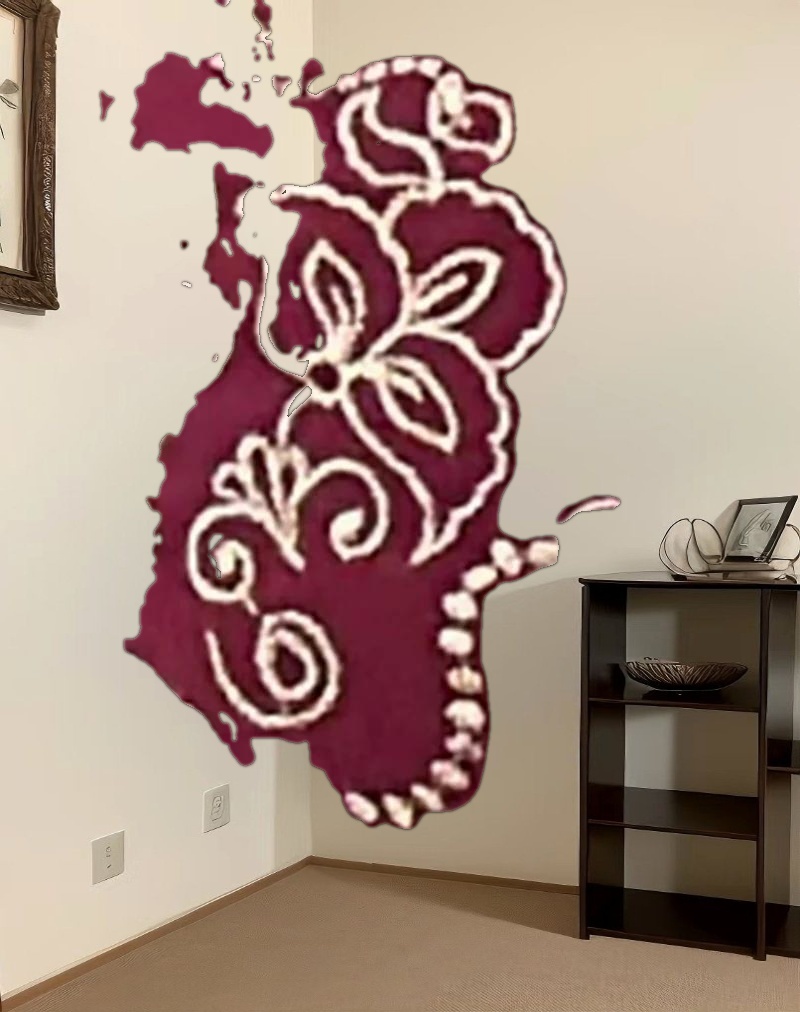 Dimaya Mini Dress in Burgundy with Floral Embroidery