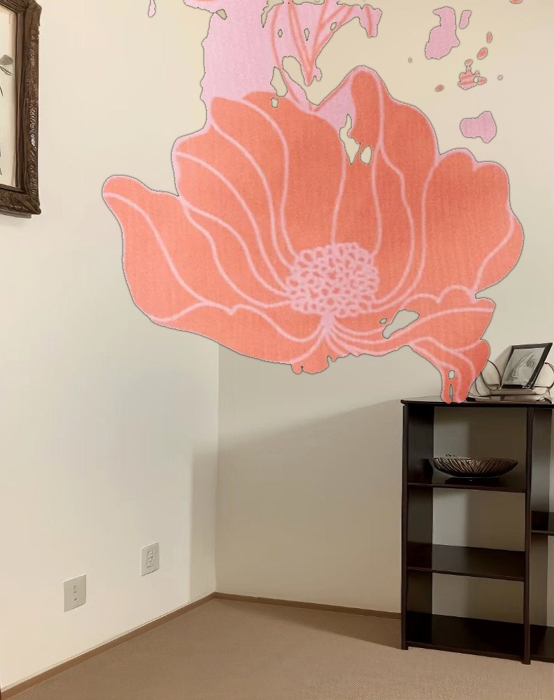 Rujira Cowl Midi Dress in Floral Pink Orange