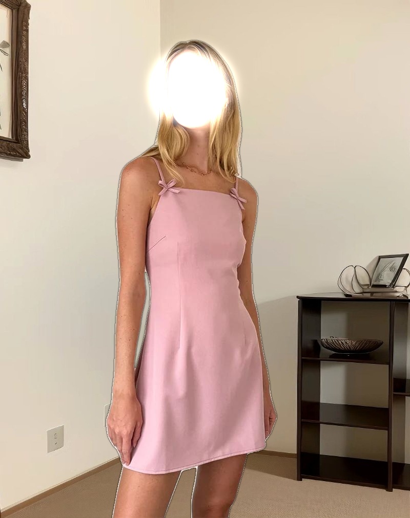 Aketi Mini Dress in Dusky Pink