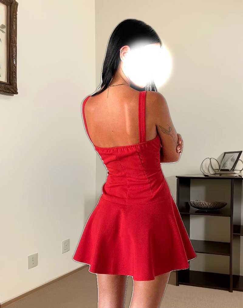 Audra Mini Dress in Red