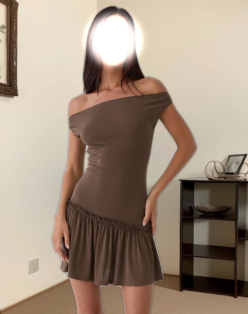 Ciro Mini Dress in Chocolate