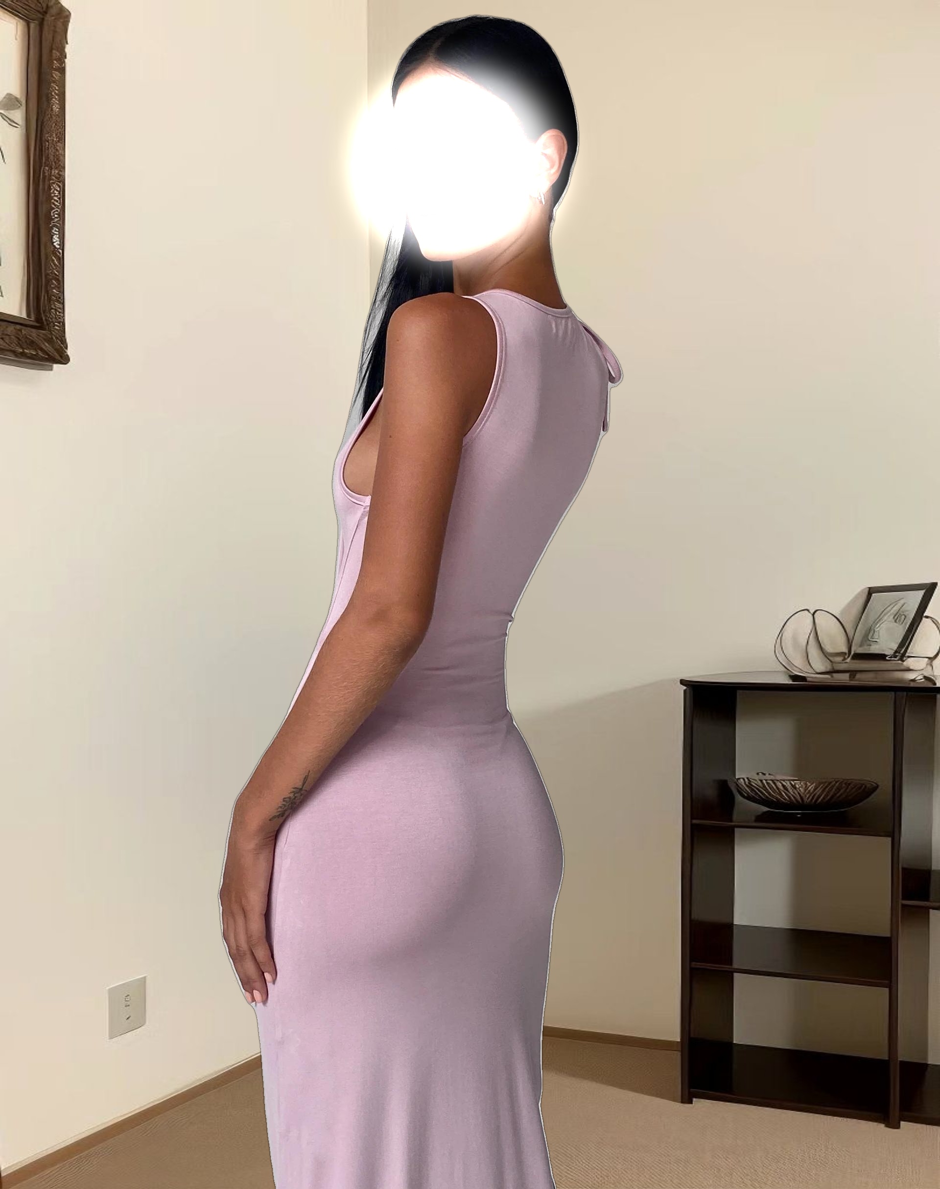 Elinor Maxi Dress in Slinky Baby Pink