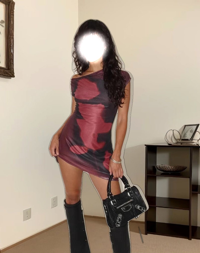 Sayu Mini Dress in Digi Flower Red