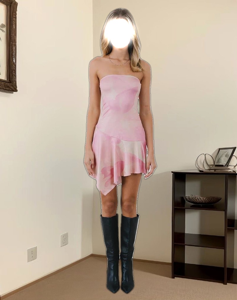 Melanie Midi Dress in Slinky Orchid Petals Pink