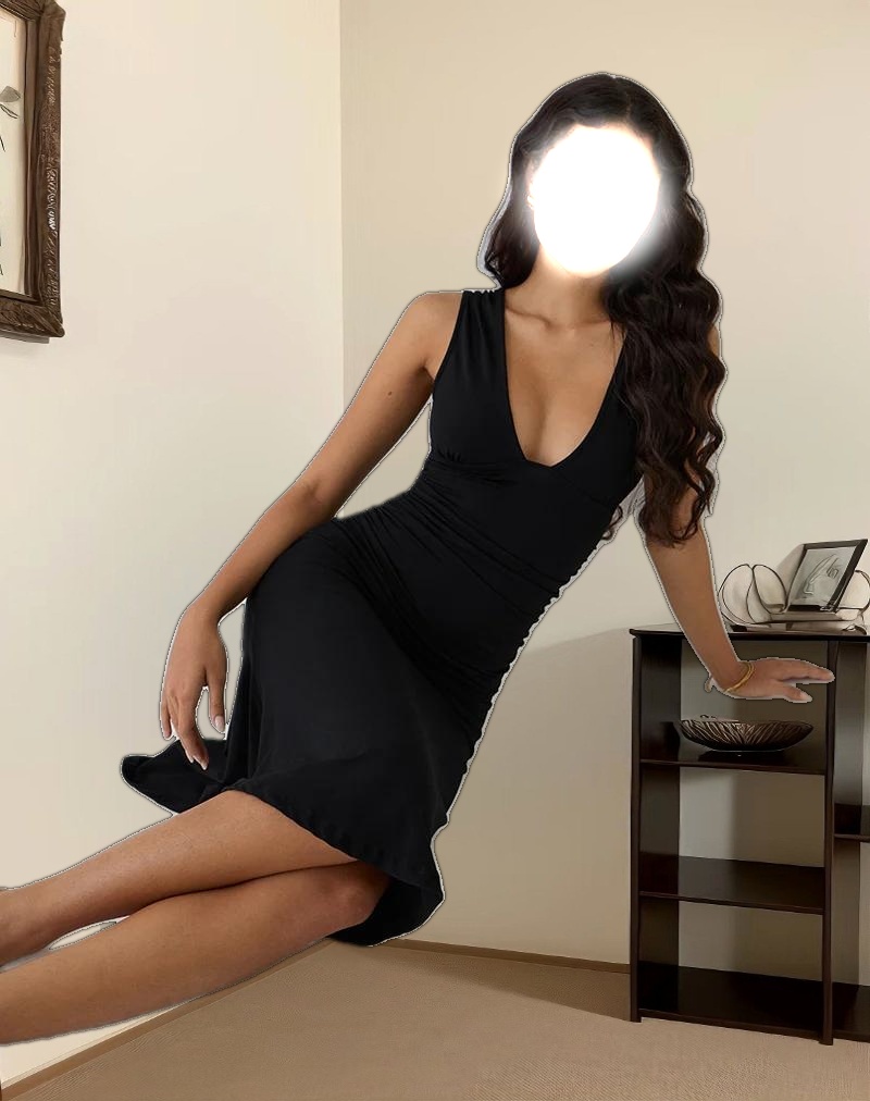 Laluma Midi Dress in Black