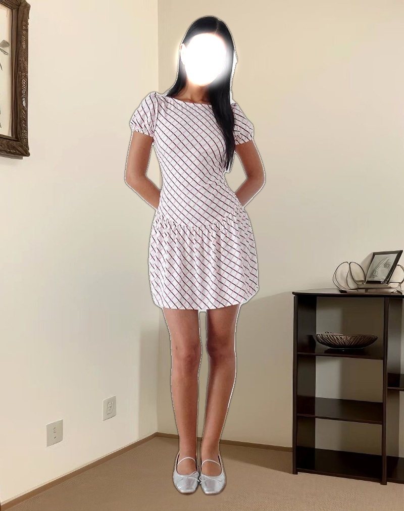 Jemima Mini Dress in Geometric Tile