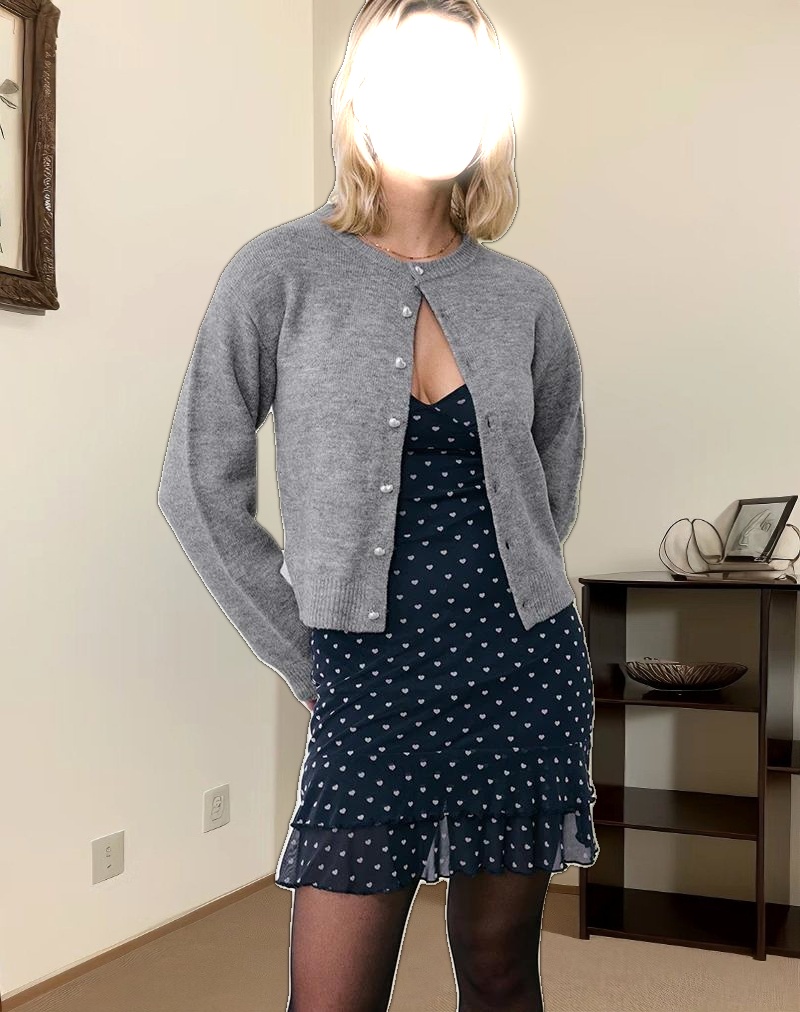 Astika Mini Dress in Heart Flock Navy Yellow